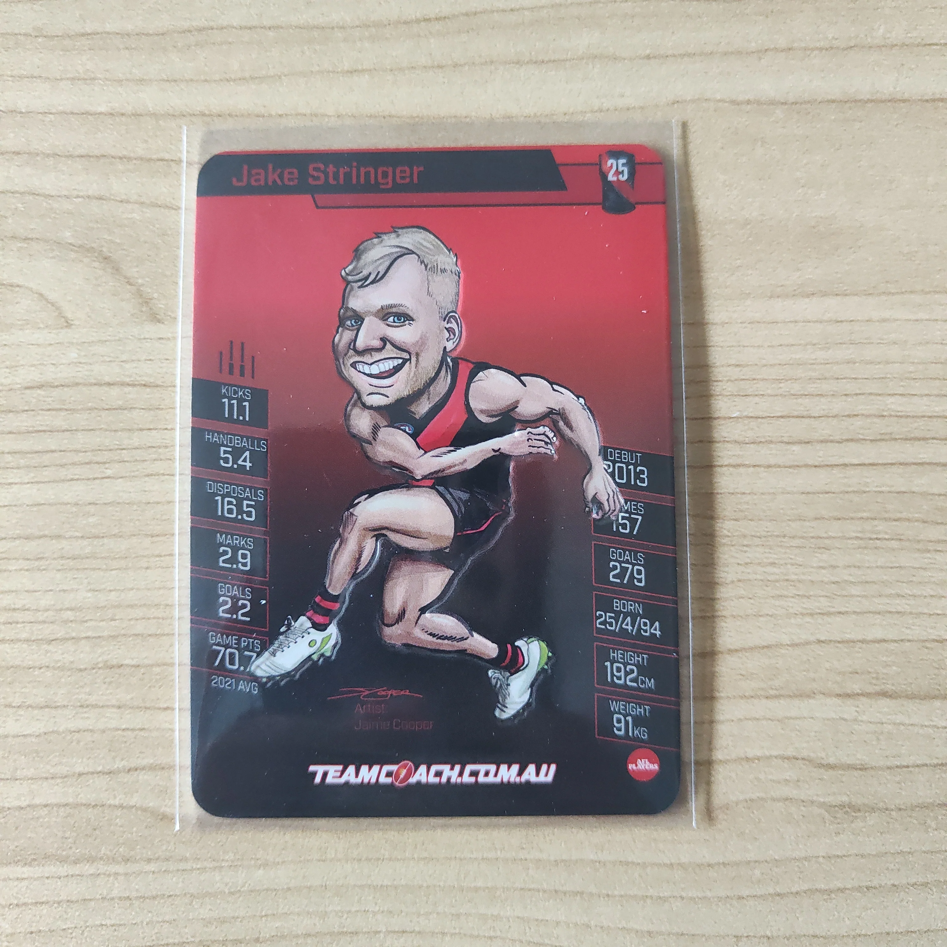 2022 Teamcoach Magic Wildcard Jake Stringer Essendon MW-05 - Image 2