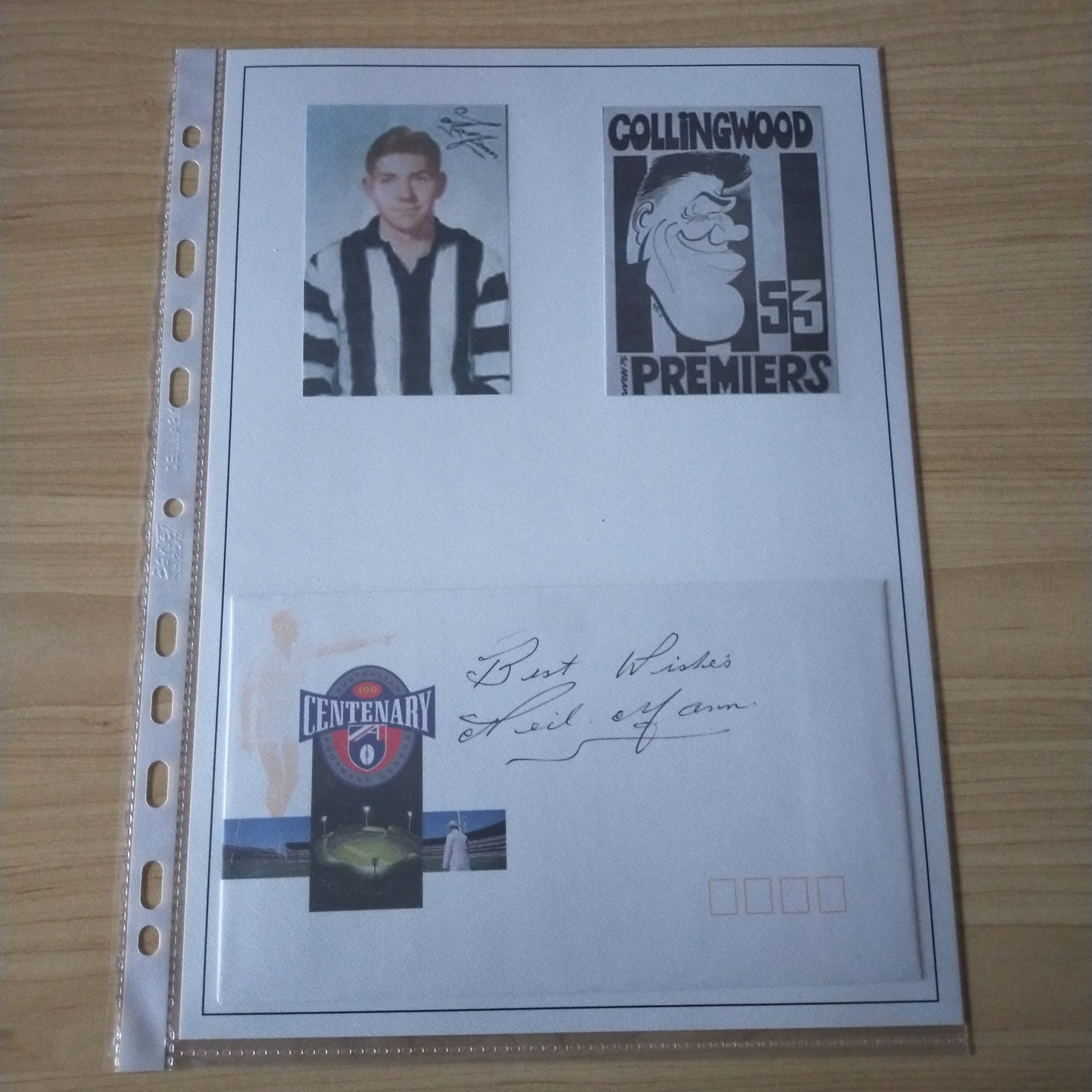 AFL VFL Collingwood Player Signature Neil Mann