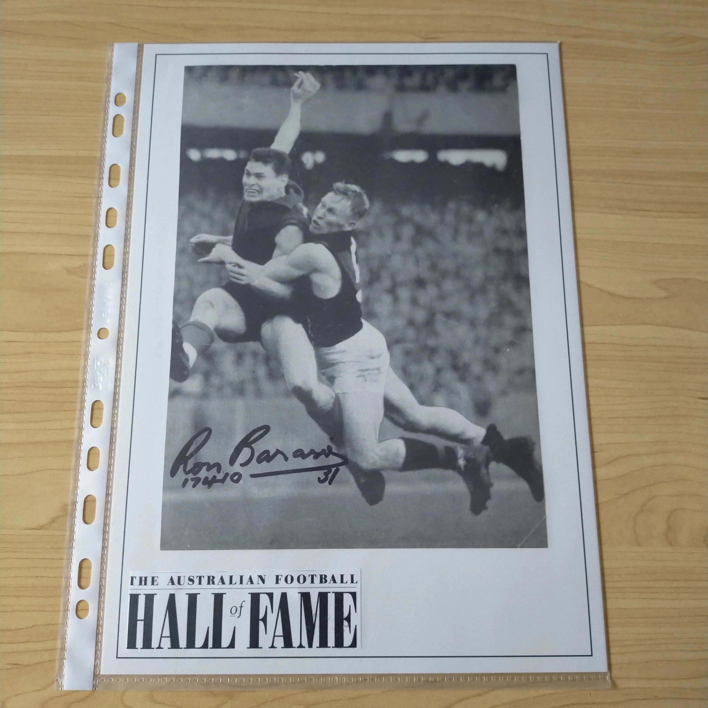 AFL VFL Hall Of Fame Player Coach Ron Barassi Signature Melbourne Carlton