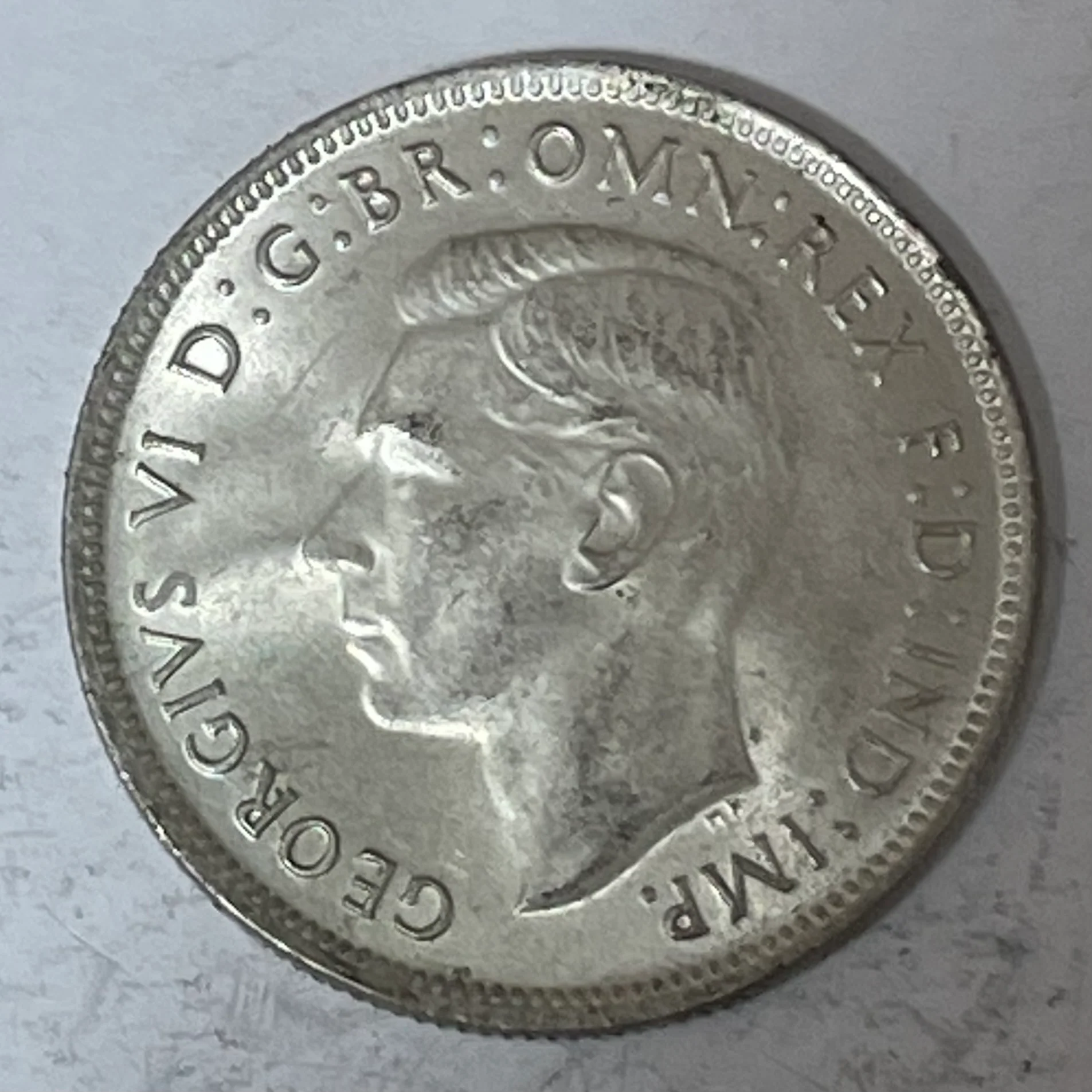 Australia 1947 2/- Florin Silver Coin about Uncirculated - Image 2