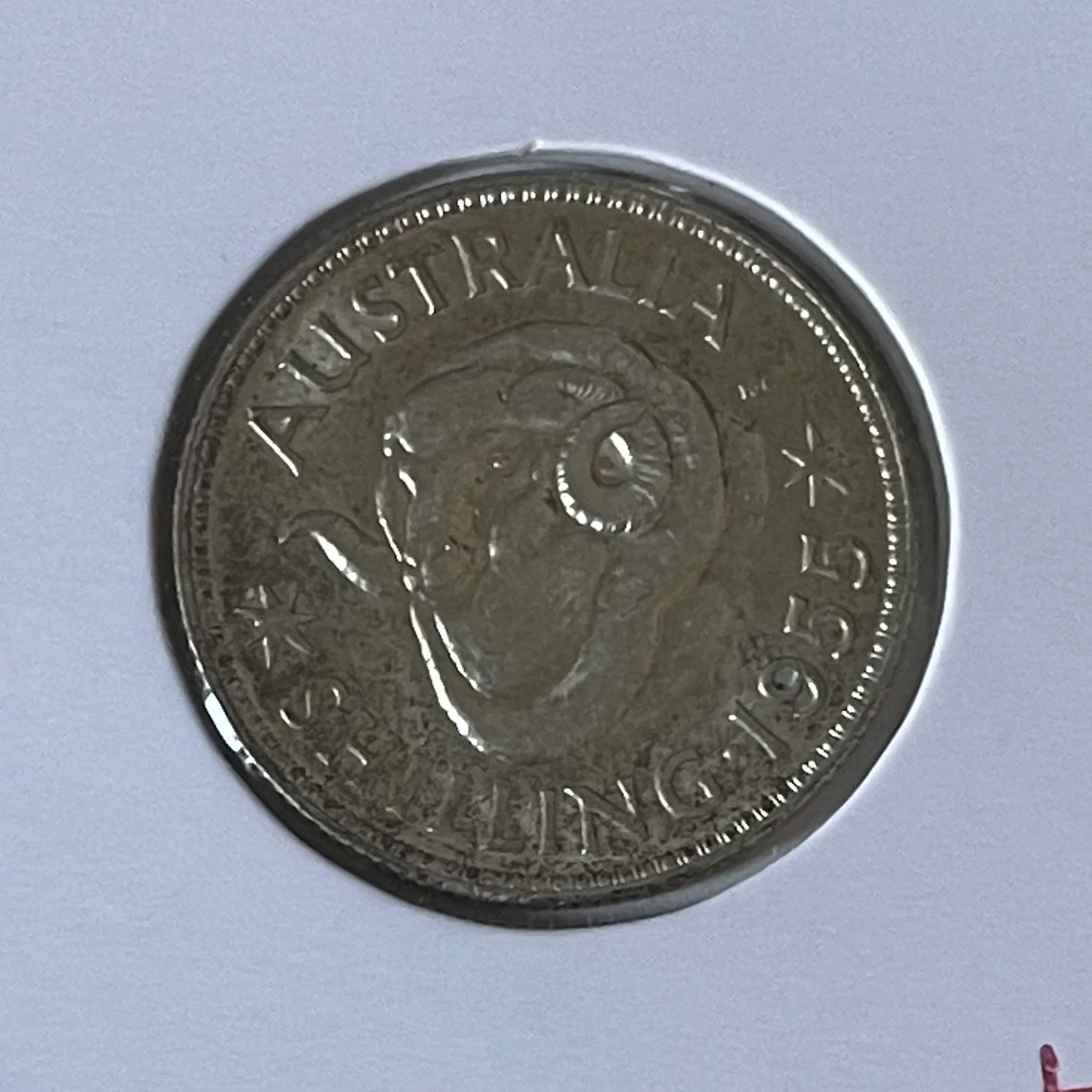 Australia 1955 1/- One Shilling silver coin Uncirculated