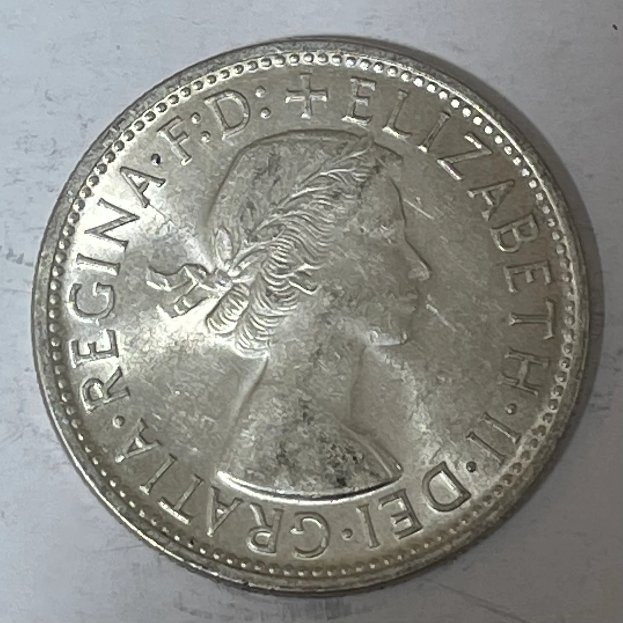 Australia 1958 2/- Florin Silver Coin Uncirculated - Image 2