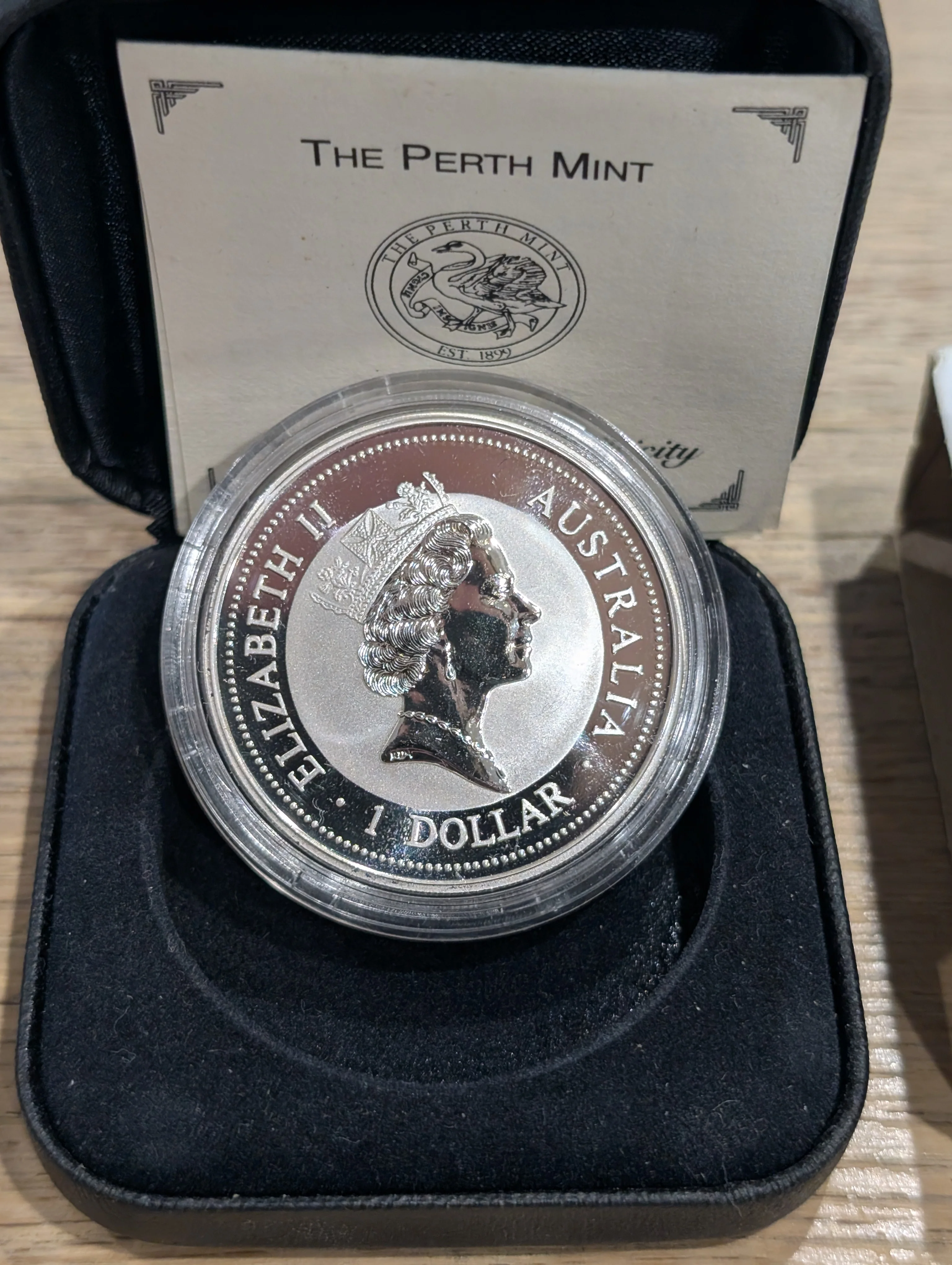 Australia 1996 Perth Mint $1 Kookaburra "France" Privy Mark 1oz .999 Silver Coin - Image 2