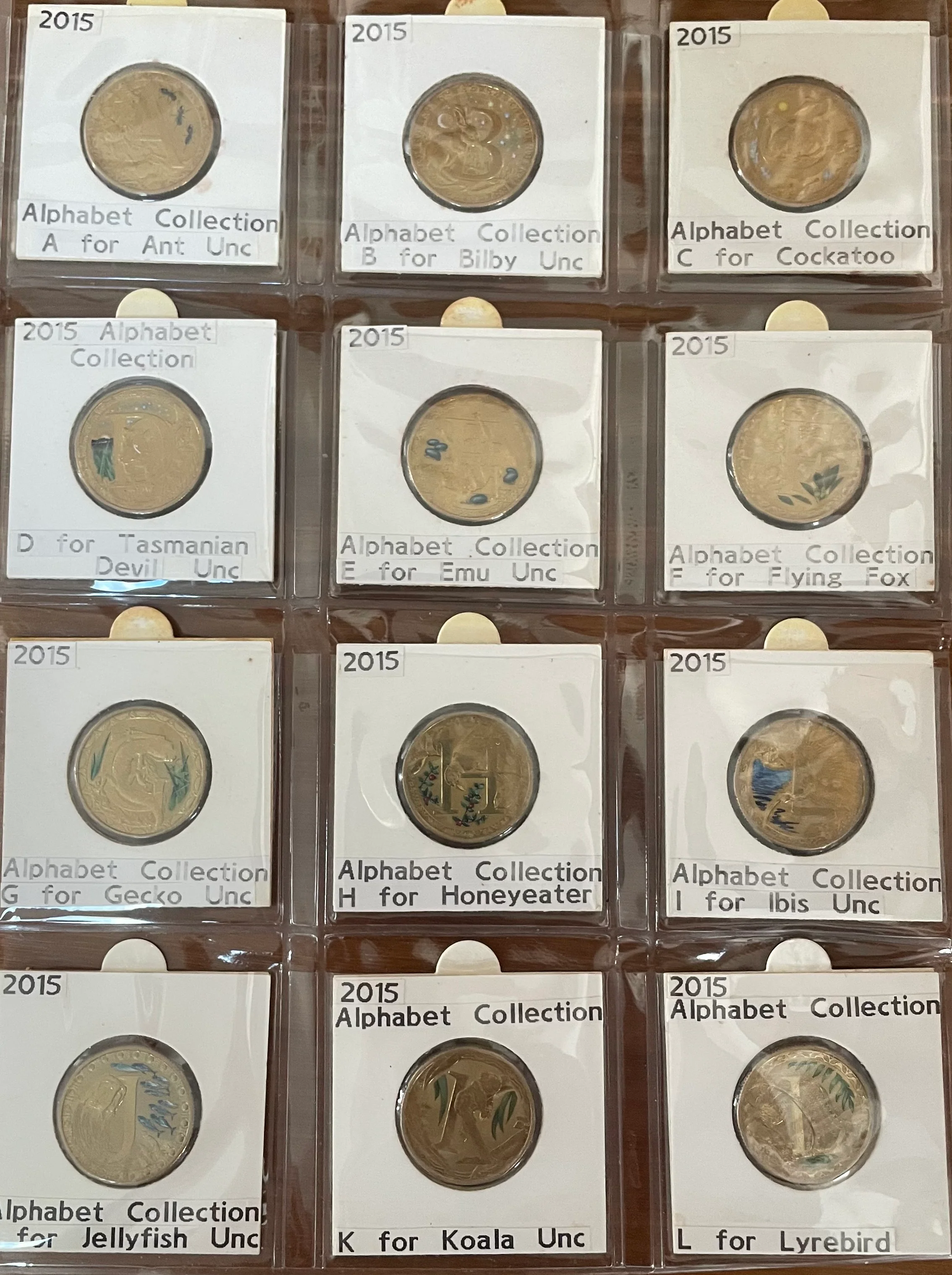 Australia 2015 Aussie Alphabet Coloured $1 coins Complete A to Z set of 26 - Image 2