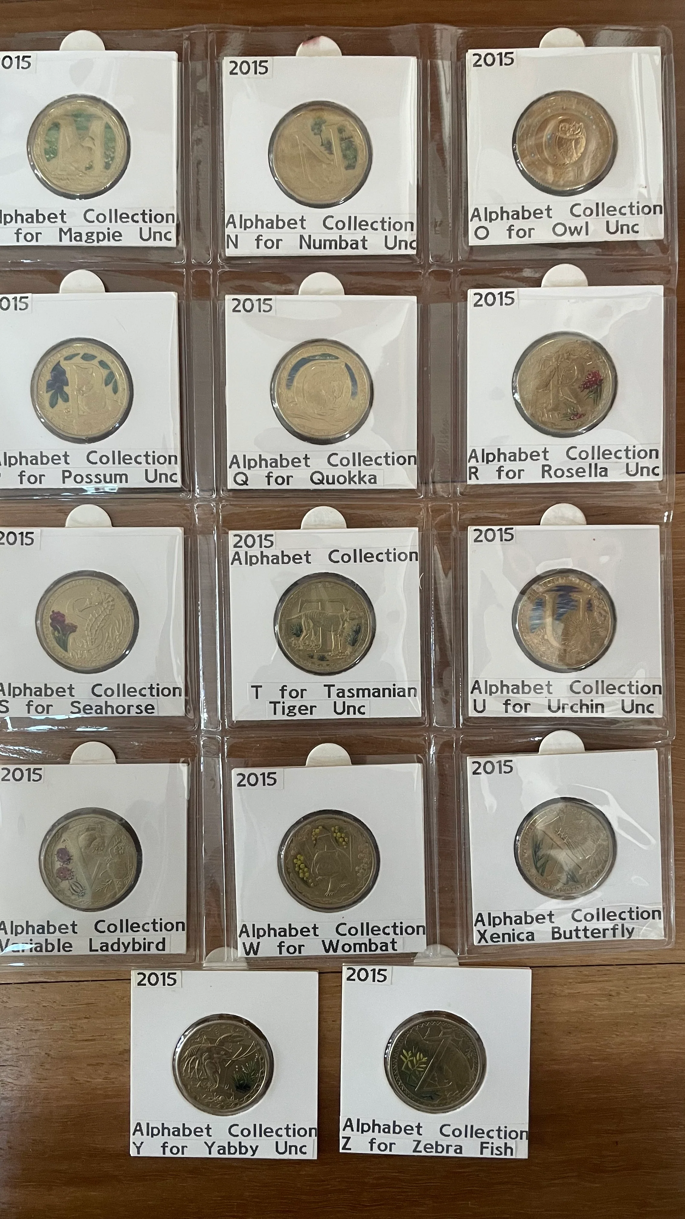Australia 2015 Aussie Alphabet Coloured $1 coins Complete A to Z set of 26 - Image 4