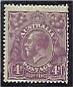 Australia KGV SG 64b 4d violet with Thin "FOUR PENCE" MLH Stamp