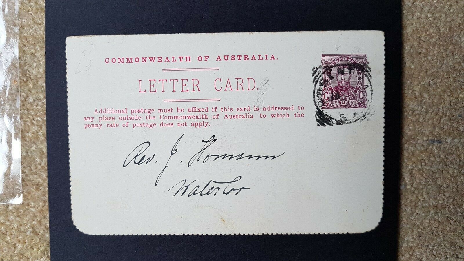 Australia Letter Card 1d full face KGV Glenelg South Australia used LC 11-54D - Image 2