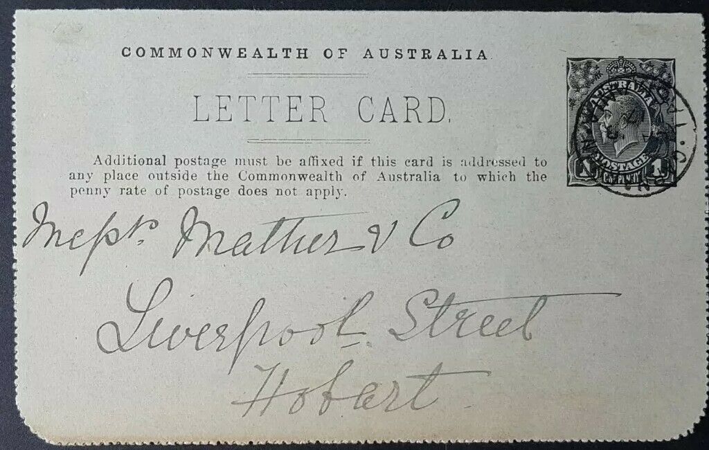 Australia Letter card 1d KGV Coal Cliff Colliery used mining LC 18-37 - Image 2