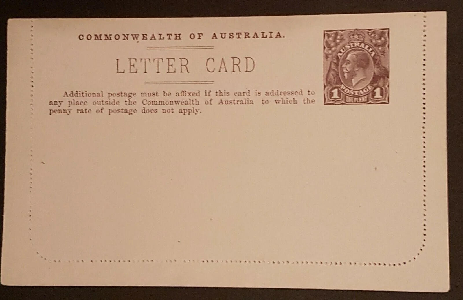 Australia Letter Card 1d KGV side face Circular Quay ACSC LC18 (34A) M ships - Image 2