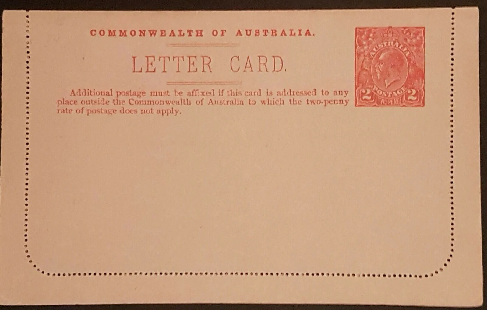 Australia Letter Card 2d KGV GPO Hobart Tasmania ACSC LC49 (58A) Clocks - Image 2