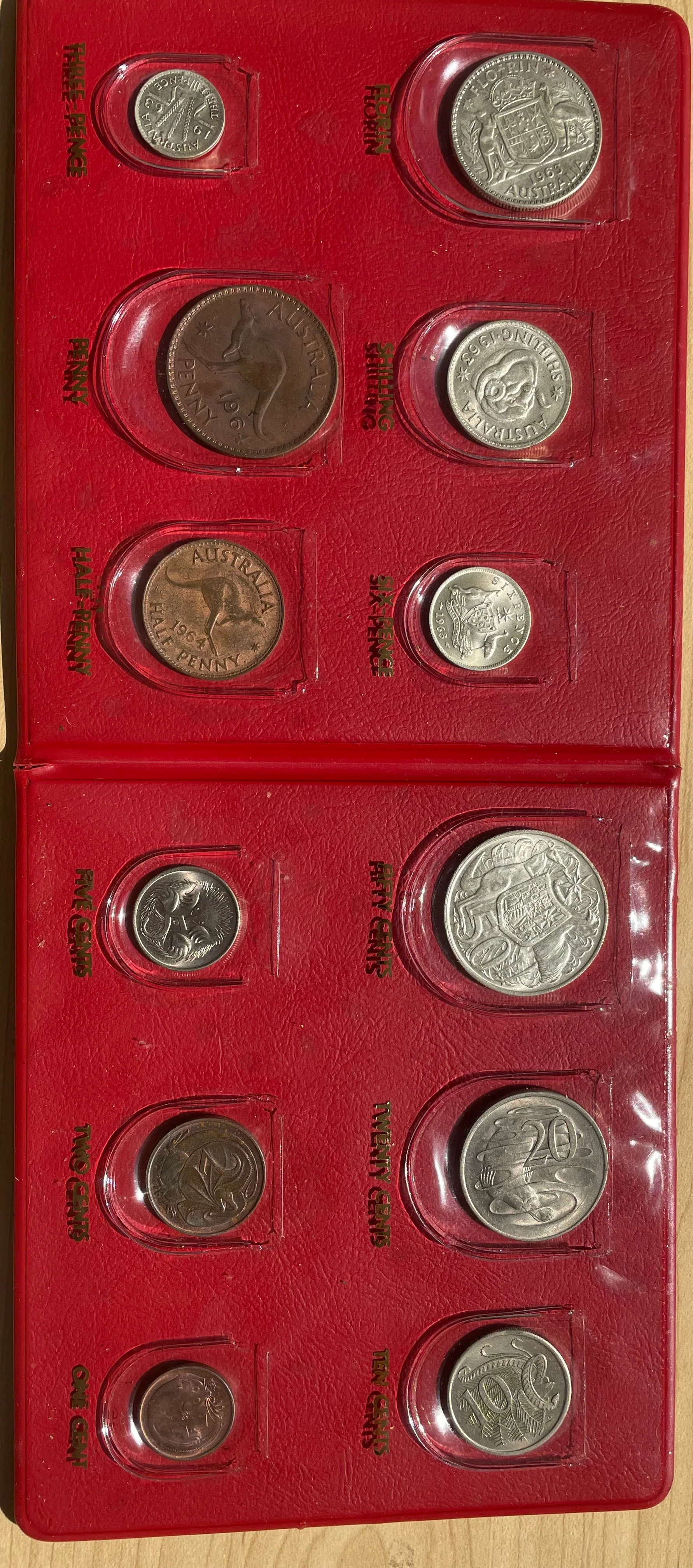 Australia Pre Decimal & Decimal 6 coin sets in Hendo Folder