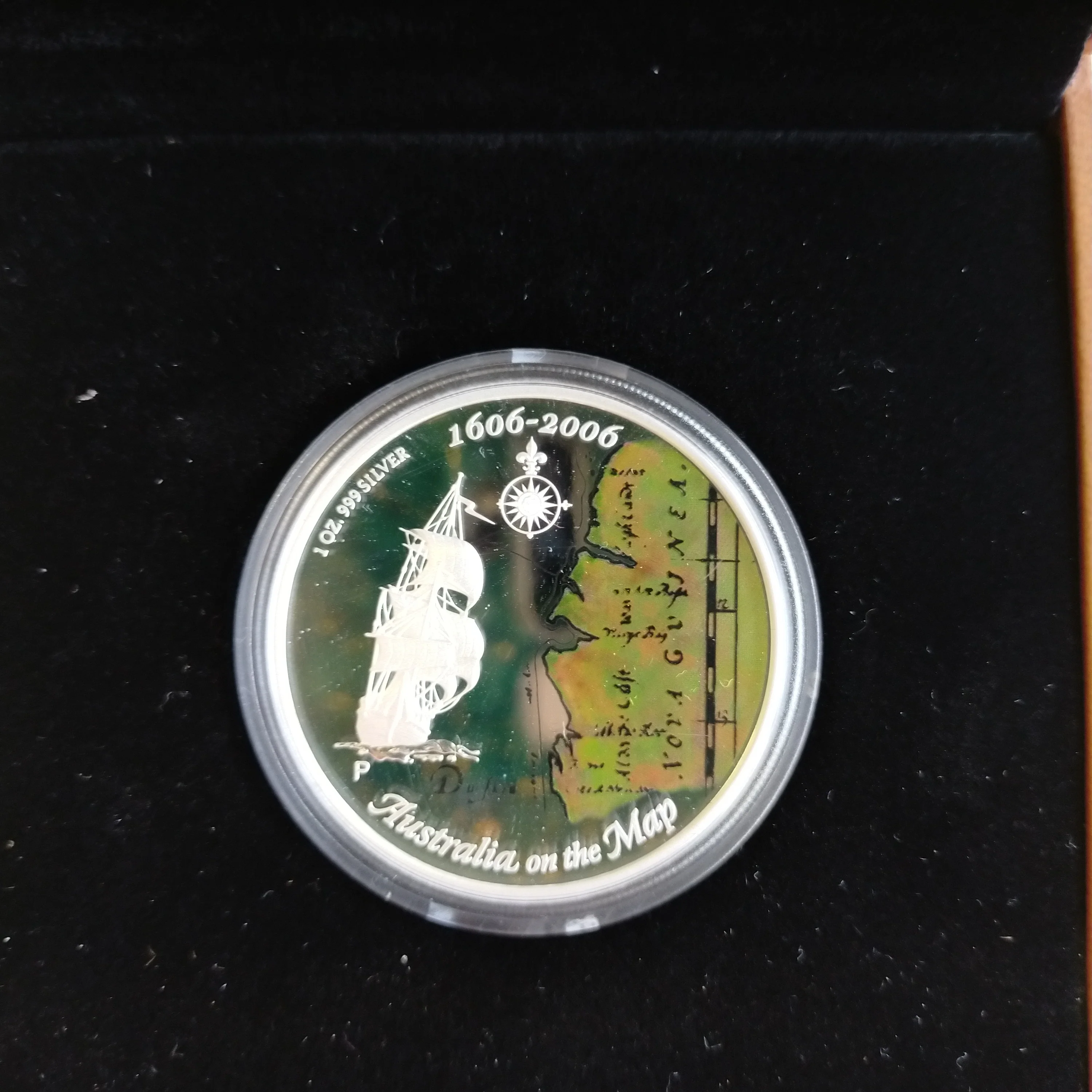 Australia Holland Netherlands 2006 Perth Mint $1 400 Years Australia On The Map Duyfken 1oz .999 Proof Silver Coin - Image 2