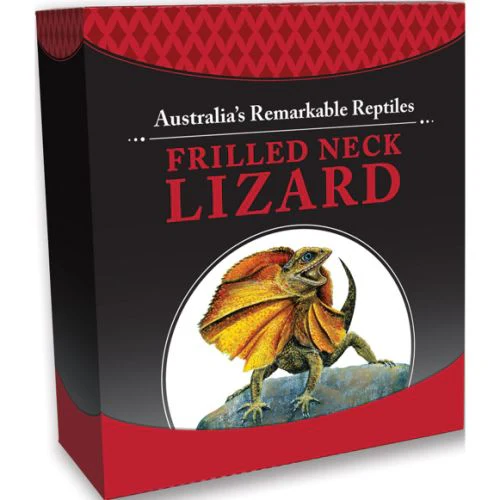 Tuvalu 2013 $1 Remarkable Reptiles Frilled Neck Lizard 1oz 999 Silver Proof Coin Box Cert - Image 2