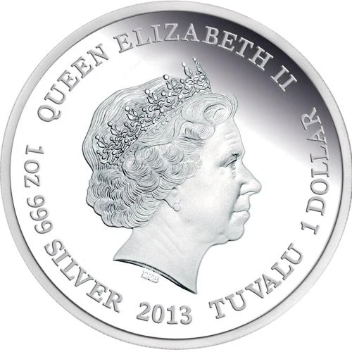 Tuvalu 2013 $1 Remarkable Reptiles Frilled Neck Lizard 1oz 999 Silver Proof Coin Box Cert - Image 3