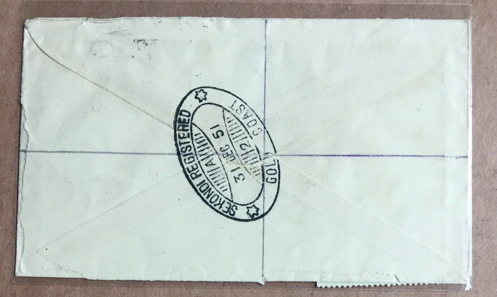 Gold Coast 1951 King George VI Cover Registered Sekondi to Glasgow - Image 2