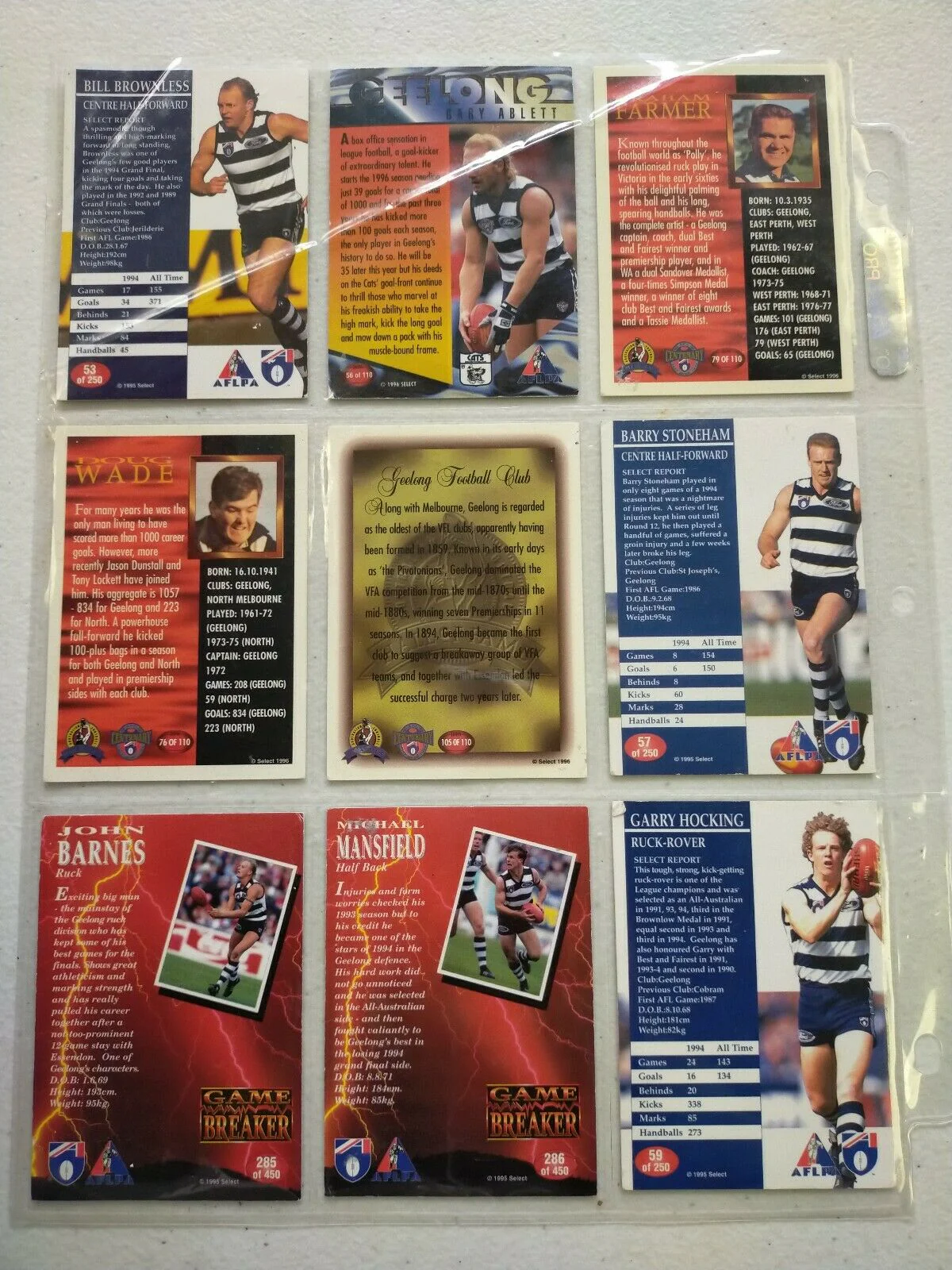 Lot Of Geelong Football Club Hand Signed Football Cards Including Garry Hocking - Image 2