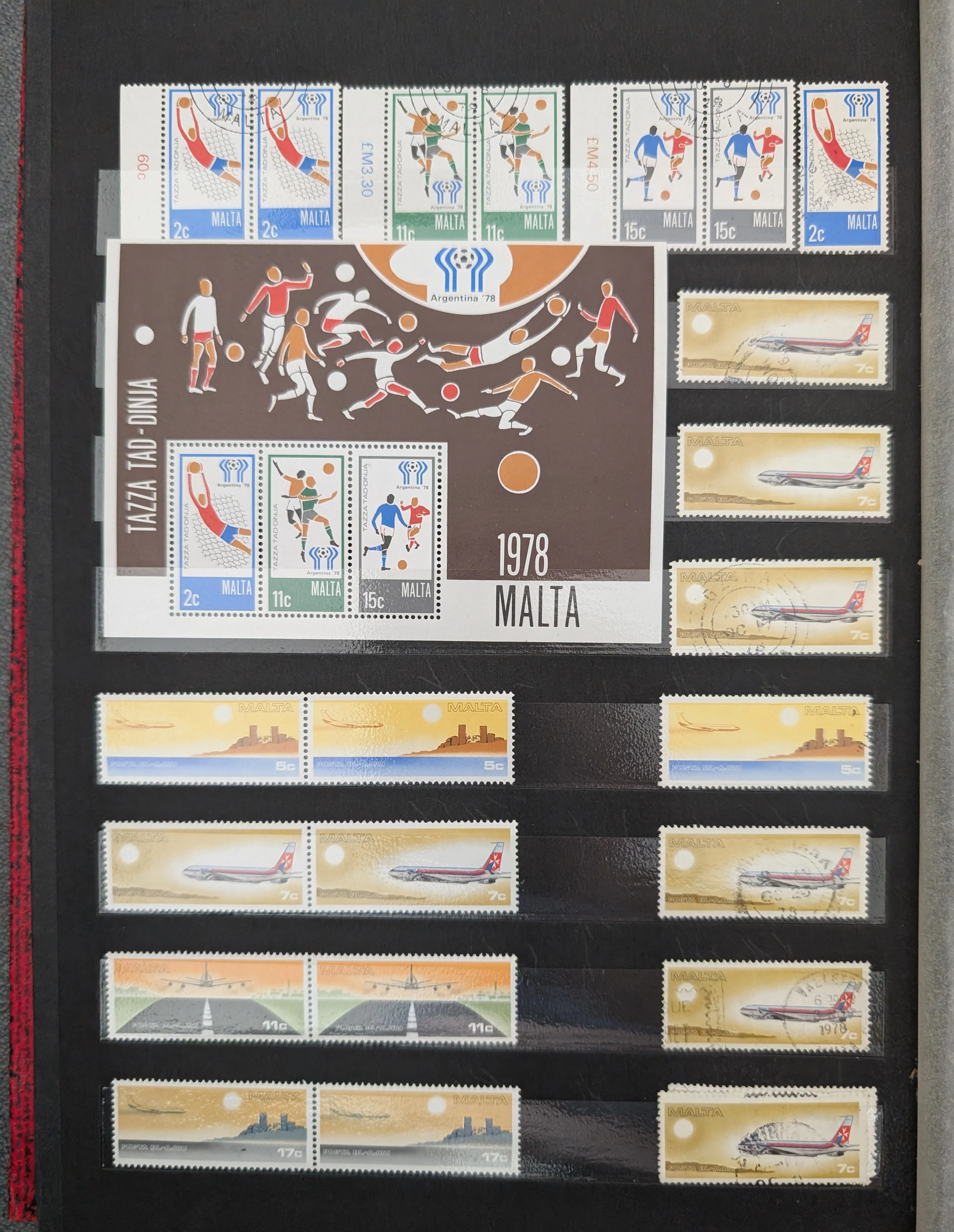 Malta 1978-1980 Stamp Collection in Red Stockbook - Image 3