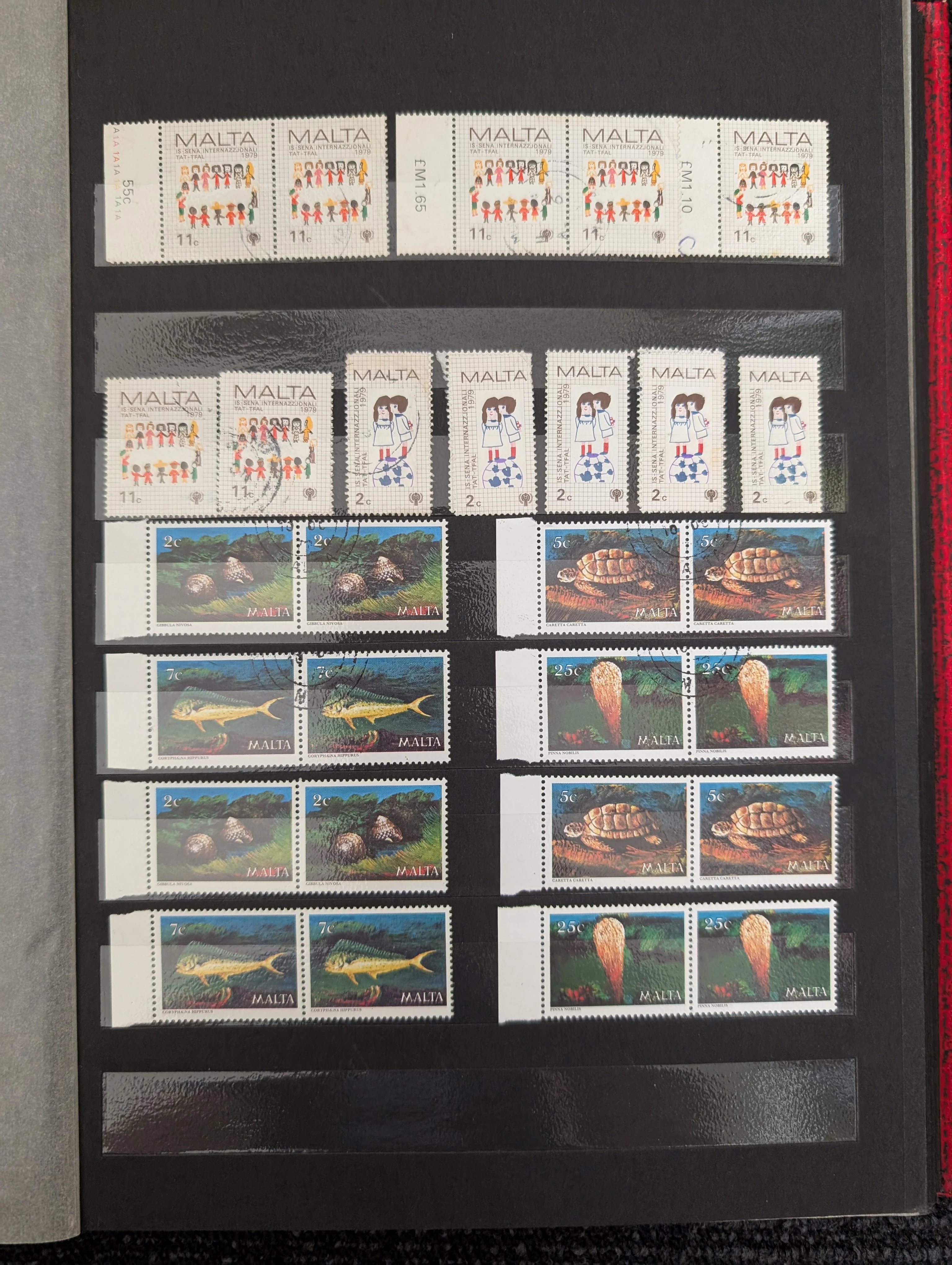 Malta 1978-1980 Stamp Collection in Red Stockbook - Image 6