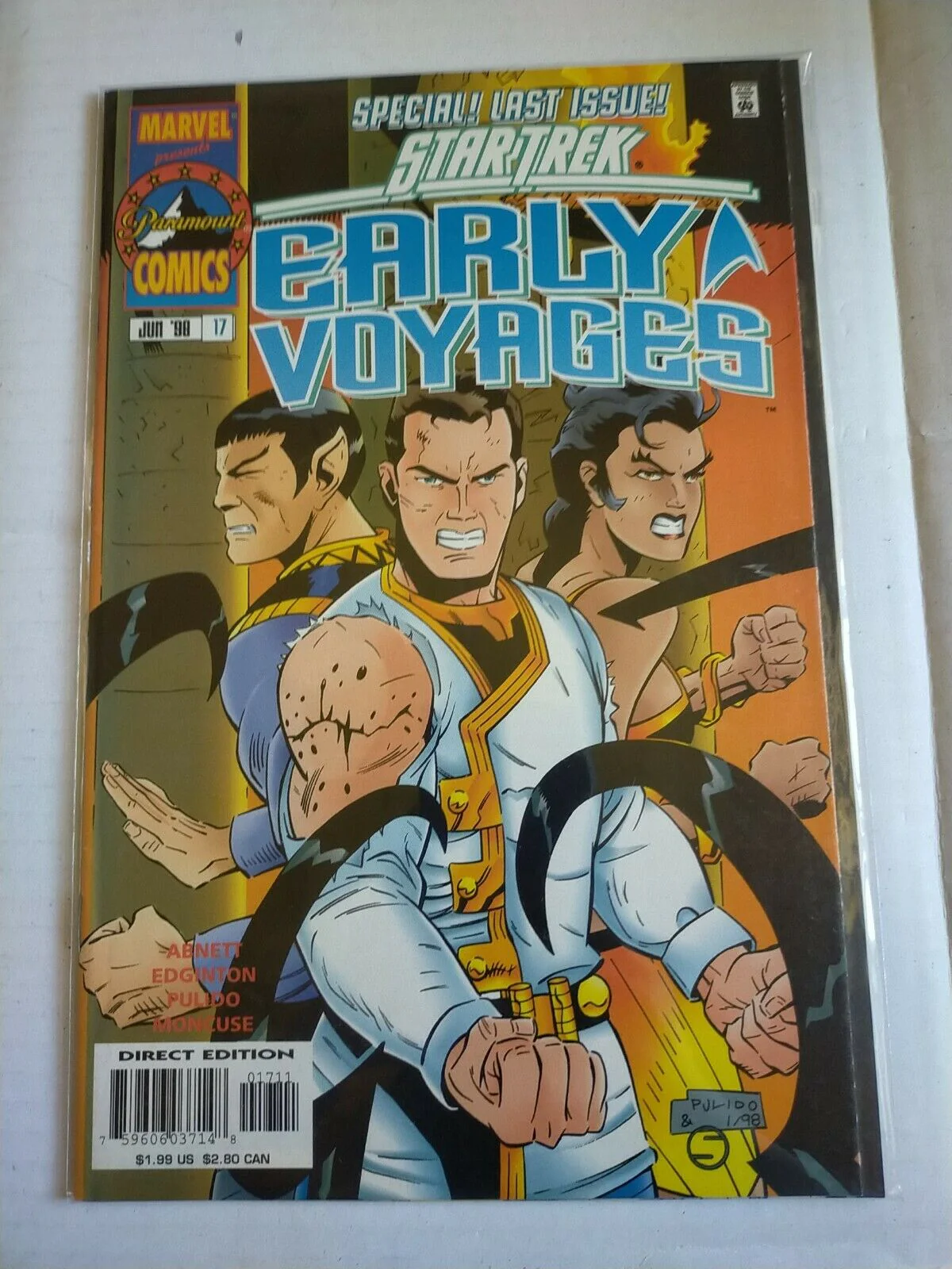 Marvel Paramount Last Issue June 1998 Star Trek Early Voyages Comic