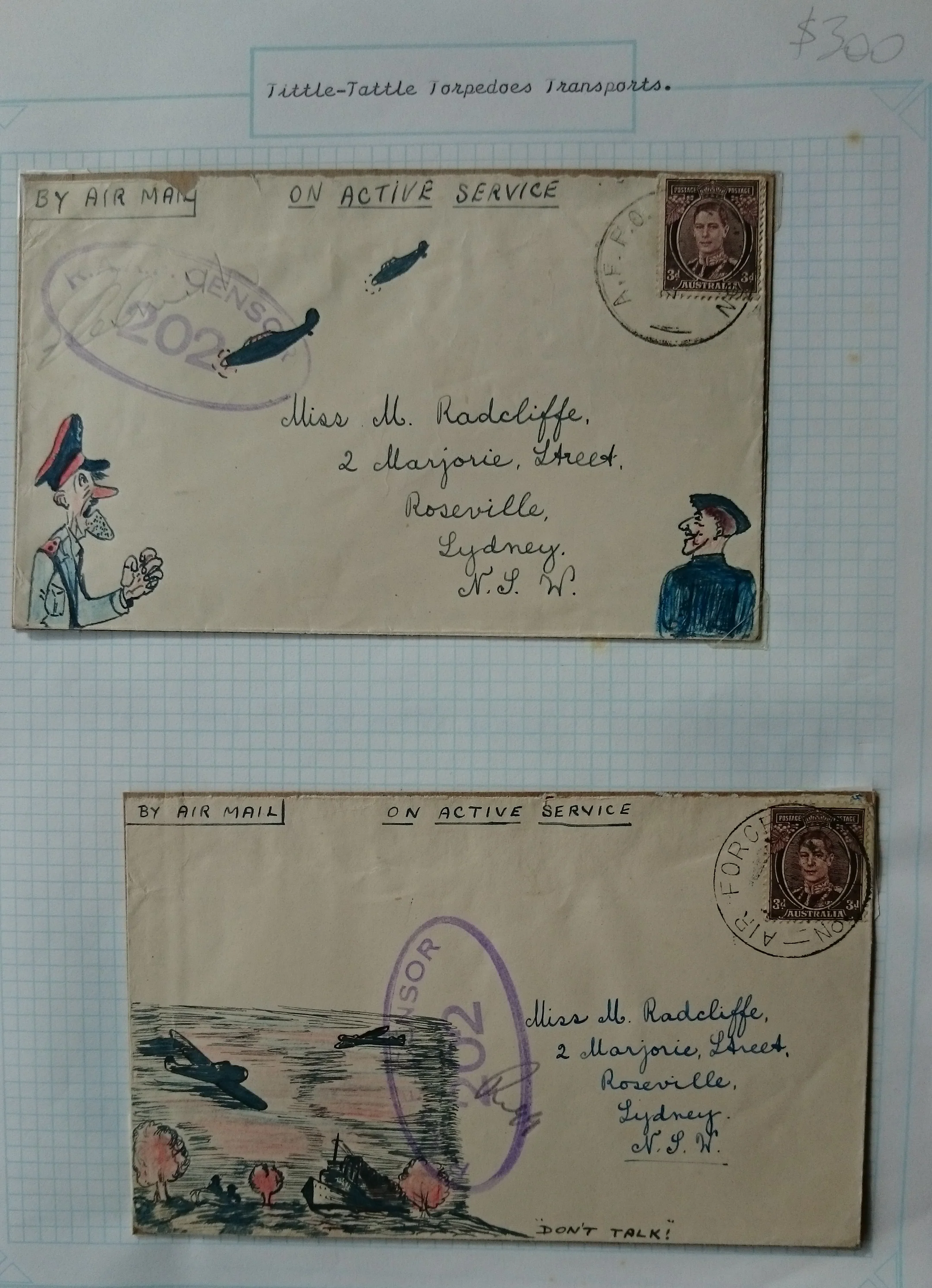 Military Mail Tittle-Tattle Torpedoes Transports On Active Service RAAF Censor 202