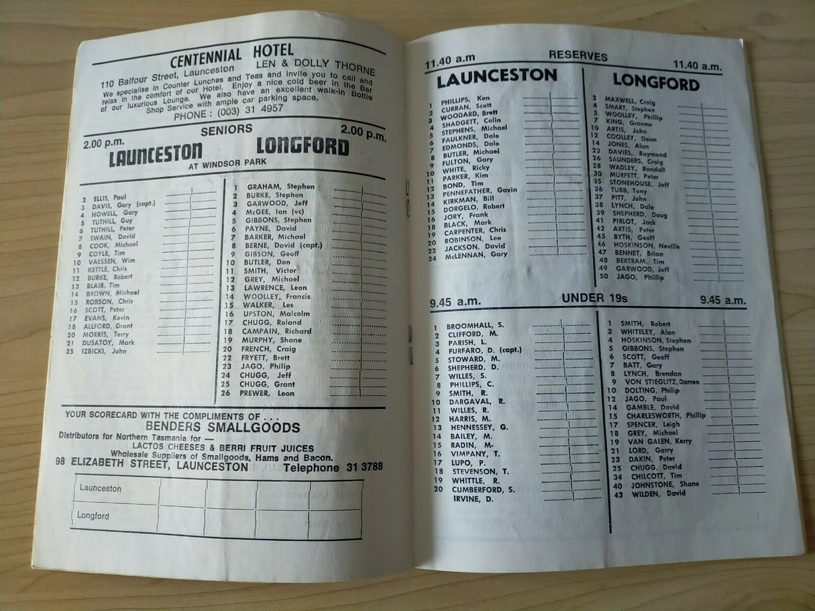 Northern Tasmania Football Association Saturday 26th July 1980 Football Record - Image 3