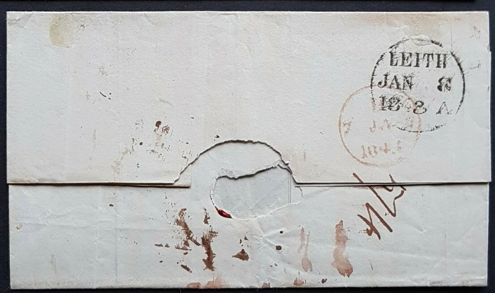 NSW Pre stamp ship letter Sydney 30 Au1843 to Leith, Scotland. Jan 8 1843 - Image 2