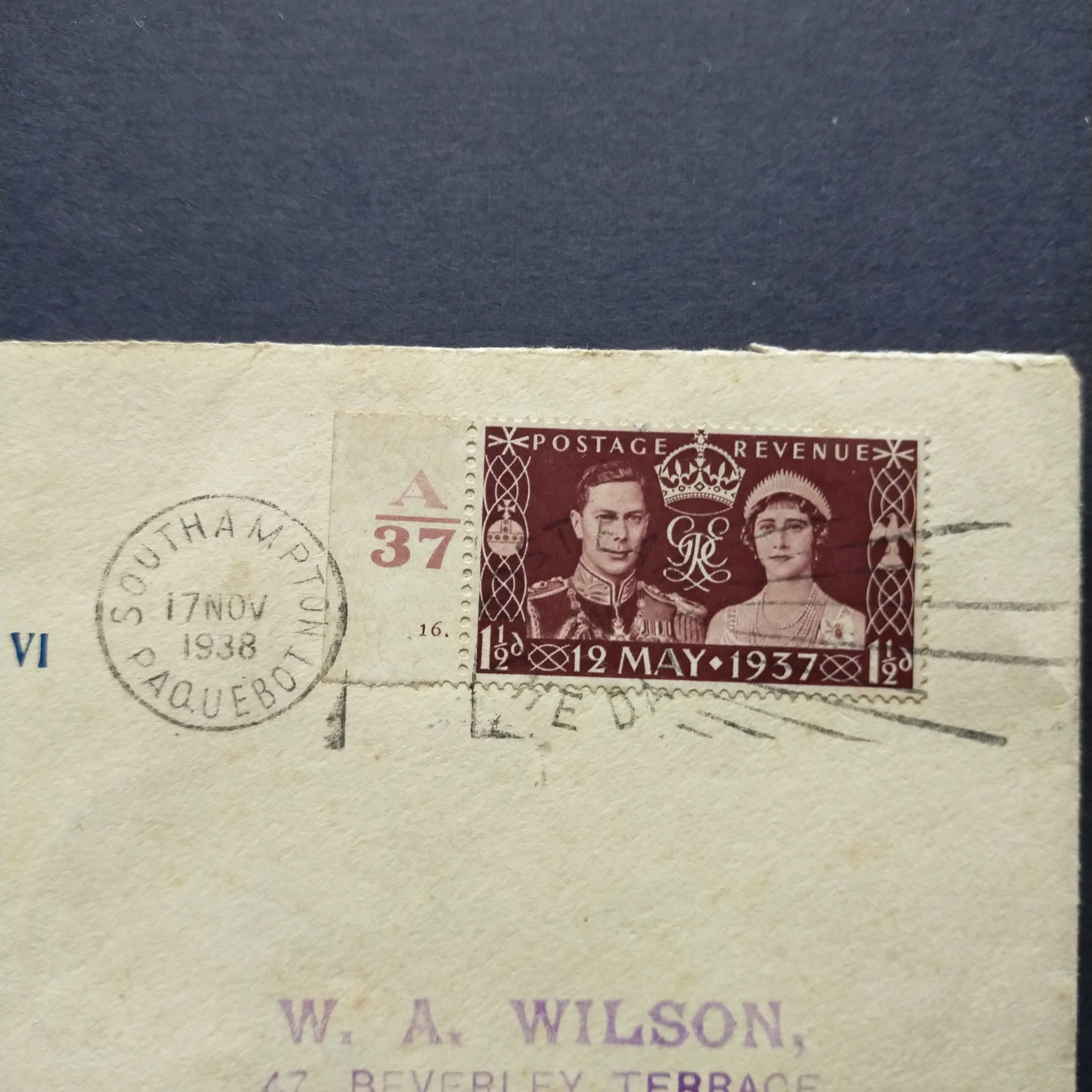 Pitcairn Islands Coronation of King George VI Cover 1938 Southampton Paquebot CDS Pitcairn Islands to England - Image 3