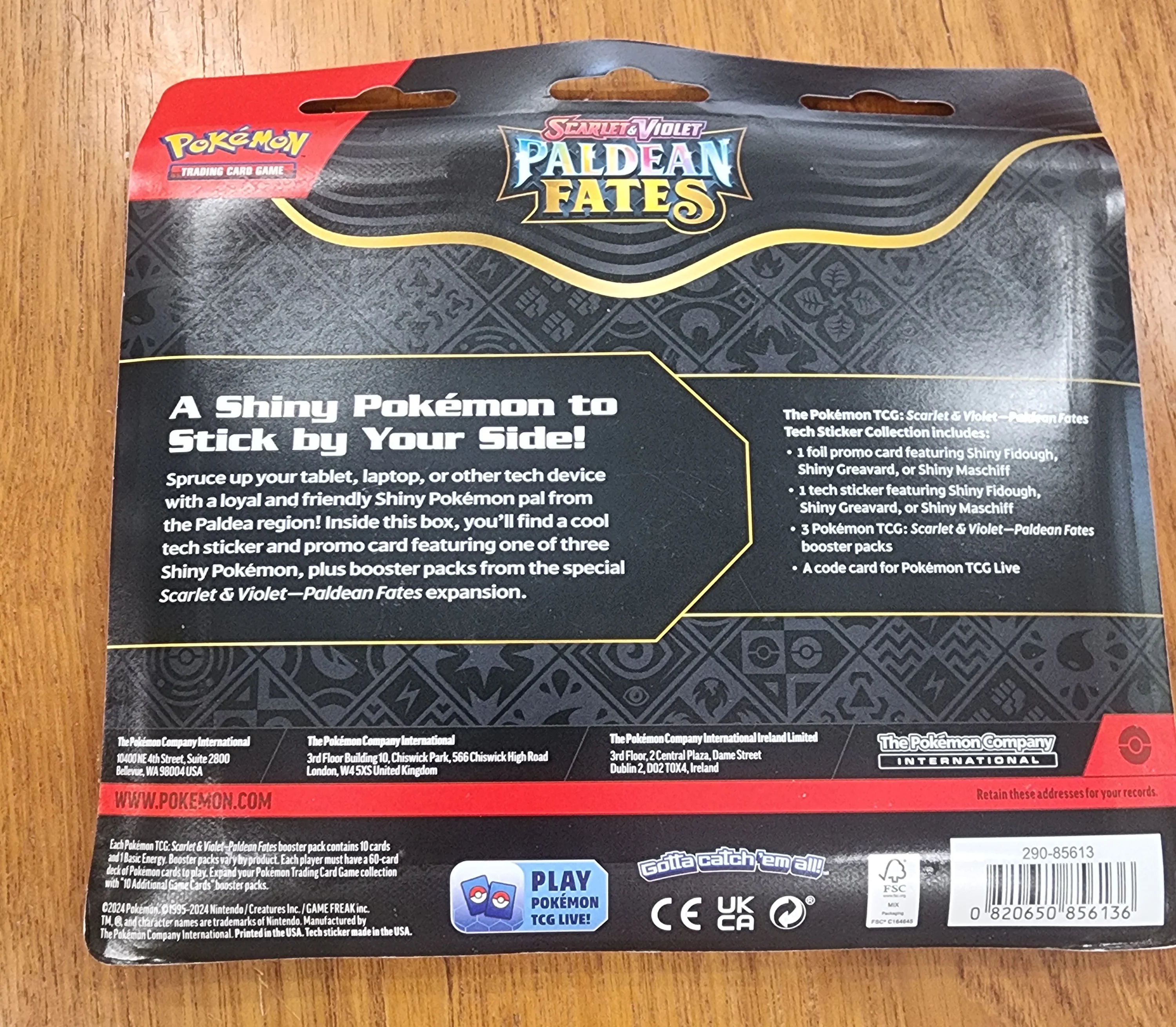 Pokemon Paldean Fates Tech Sticker Collection 3 Booster Pack Blister- Fidough - Image 2