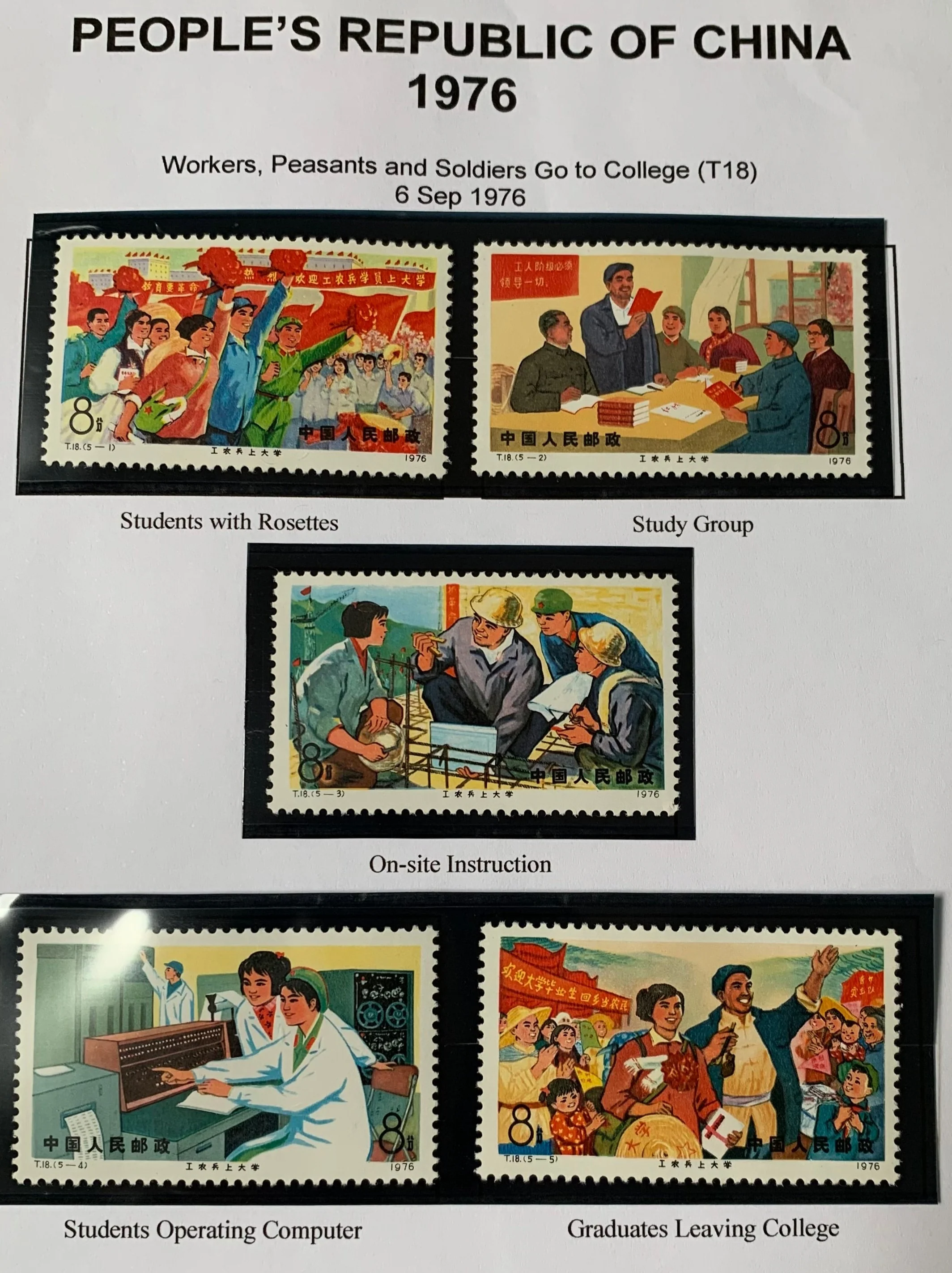 PRC China 1976 College T18 Complete Set MNH