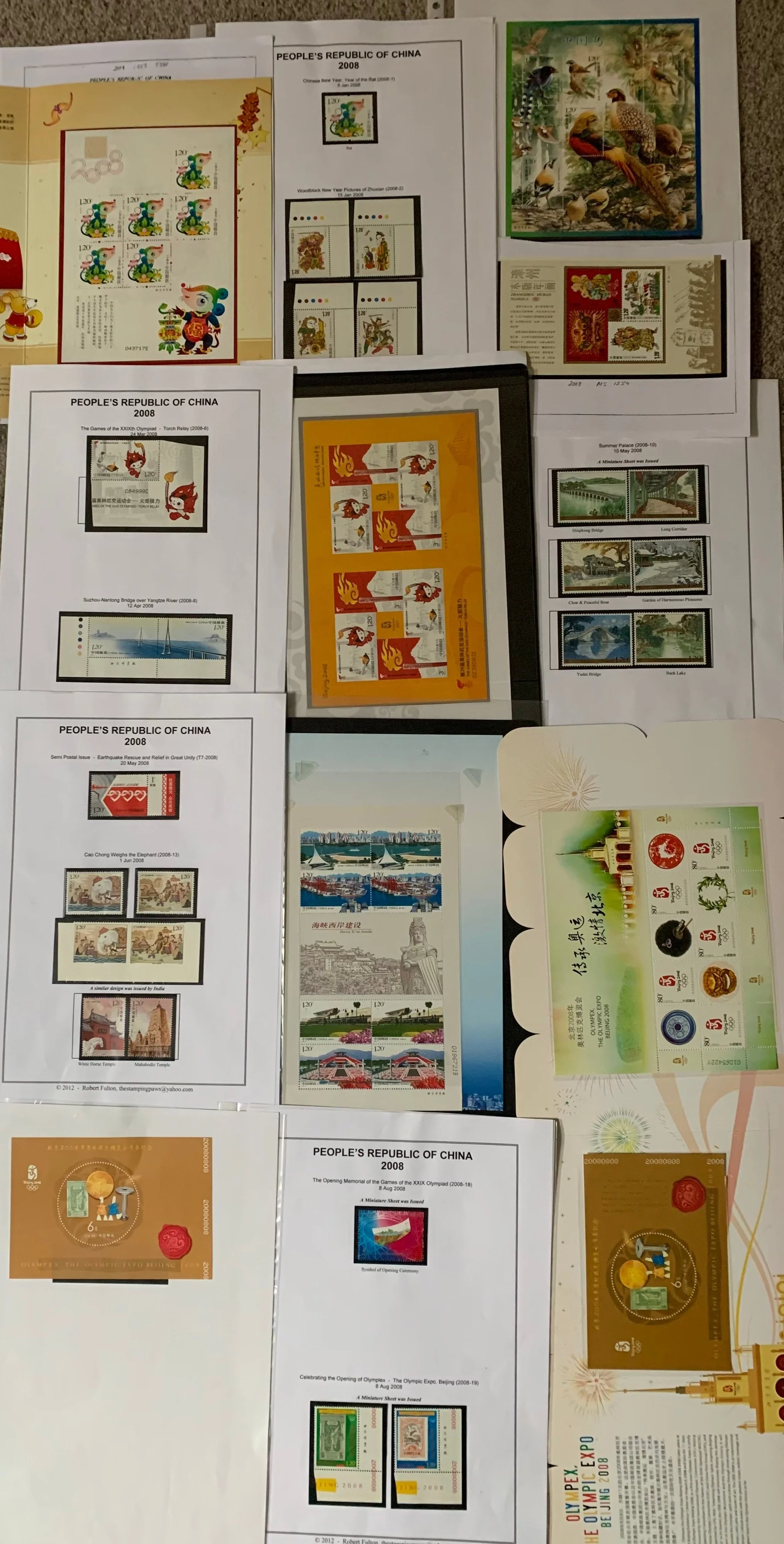 PRC China 2008 to 2011 Unmounted Mint Collection.