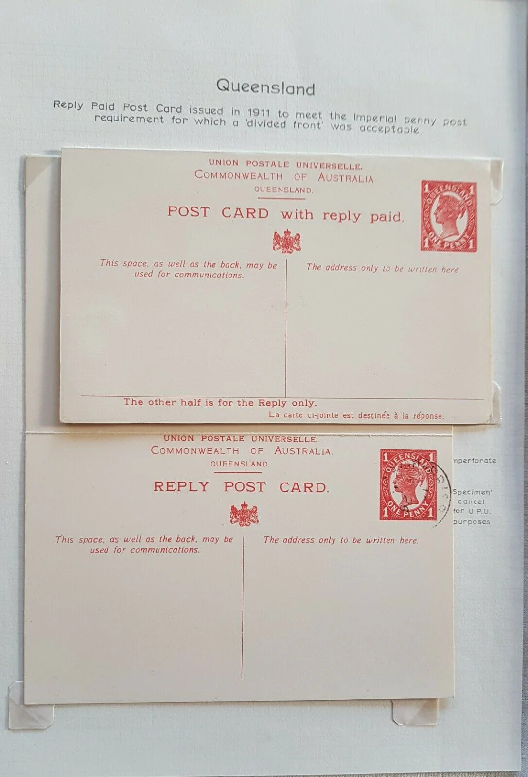 Queensland, Australian States, reply postcard collection ex Ron Butler. - Image 3