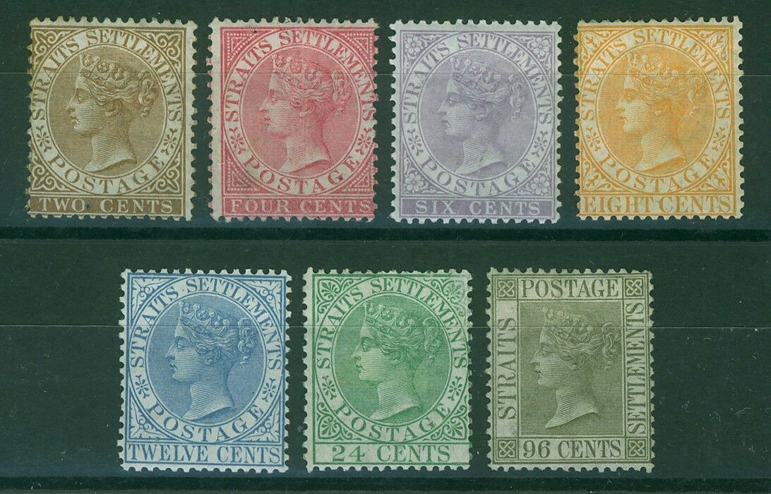Straits Settlements SG 11/19 Part Set to 96c Ex 30c and 32c. Mint hinged