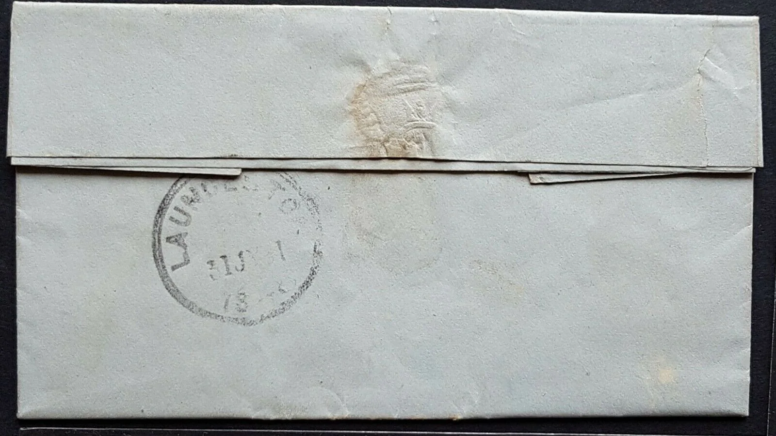 Tasmania 1848 Launceston pre adhesive local letter rated 4d in manuscript - Image 2