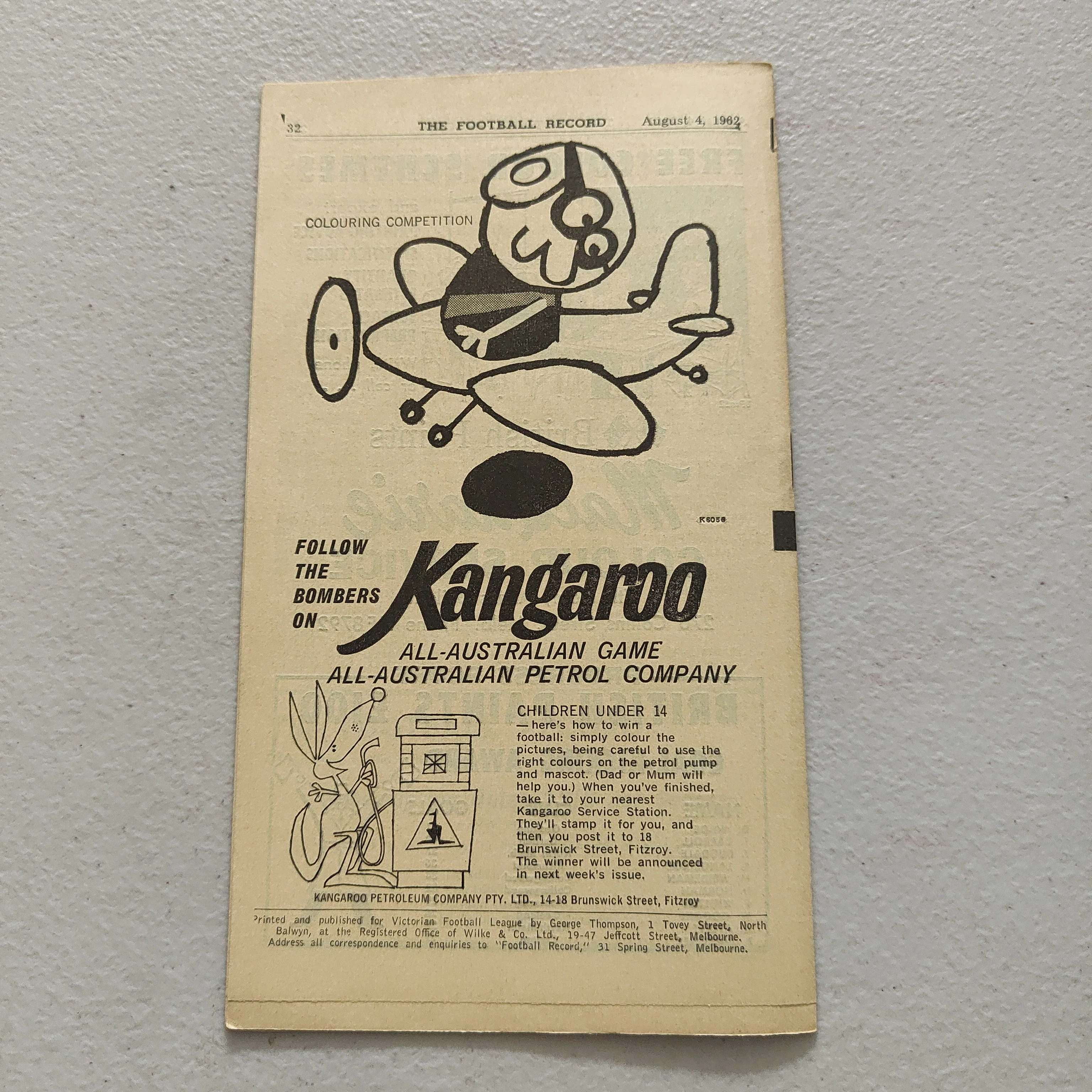 VFL 1962 August 4 Essendon v St Kilda Football Record - Image 3