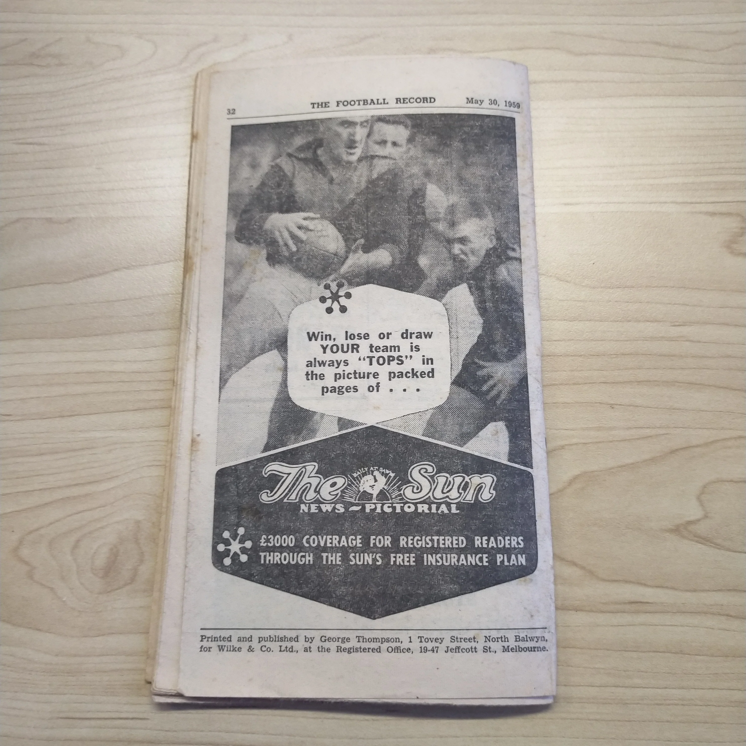 VFL 1959 May 30 Collingwood v Footscray Football Record - Image 3