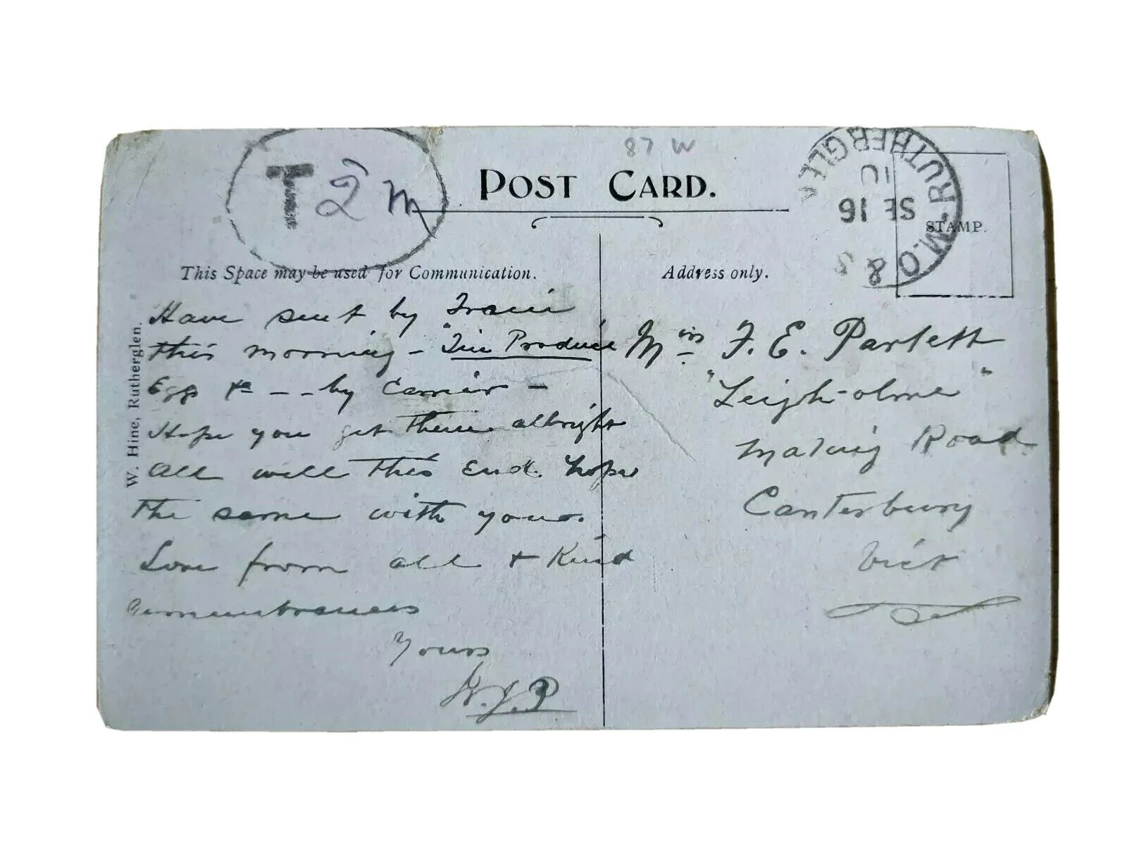 Victoria Postcard High Street Rutherglen No Postage Paid Tax 2d - Image 2
